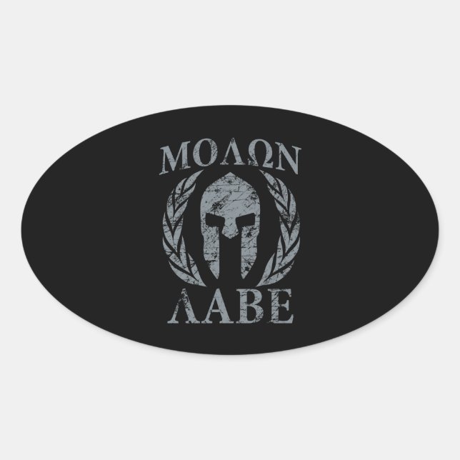 Molon Labe Grunge Spartan Armour Oval Sticker (Front)
