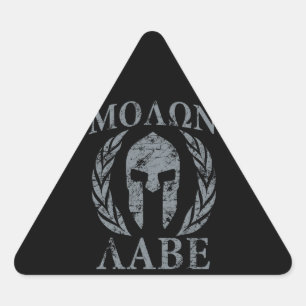 Molon Labe Grunge Spartan Armour Triangle Sticker