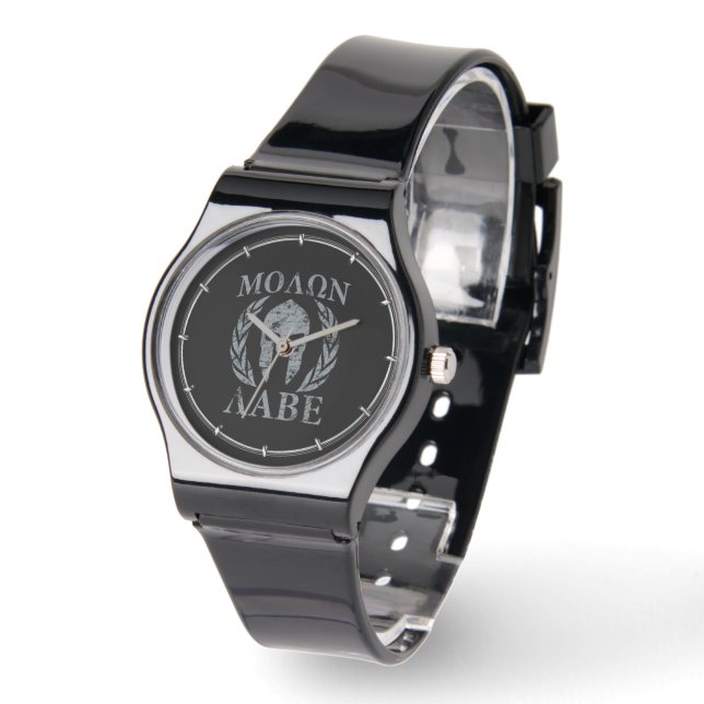 Molon Labe Grunge Spartan Armour Watch (Angle)