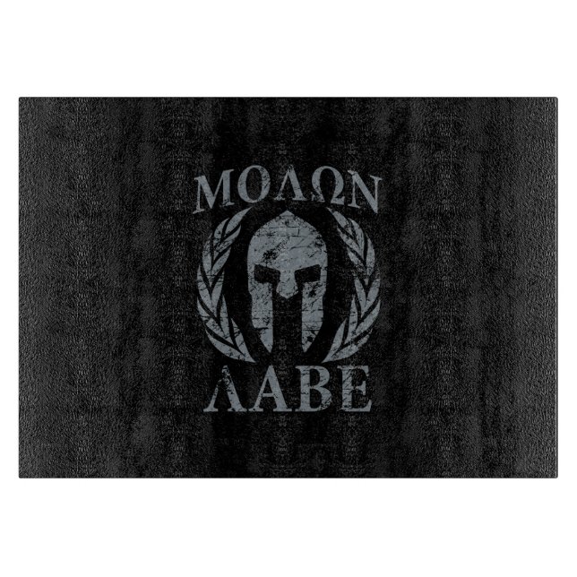 Molon Labe Grunge Spartan Mask Cutting Board (Front)