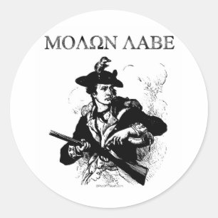 Molon Labe Minuteman Classic Round Sticker