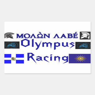 Molon Labe Olympus Racing Sticket Rectangular Sticker