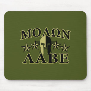Molon Labe Spartan 5 stars Olive Green Mouse Mat