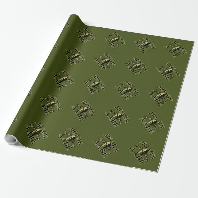 Molon Labe Spartan 5 stars Olive Green Wrapping Paper (Unrolled)
