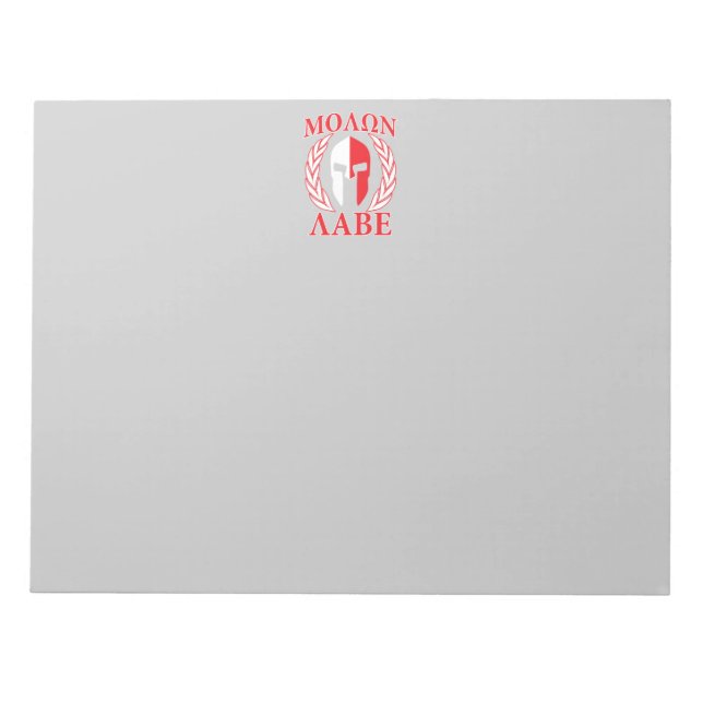 Molon Labe Spartan Armor Laurels Navy Blue Notepad (Front)