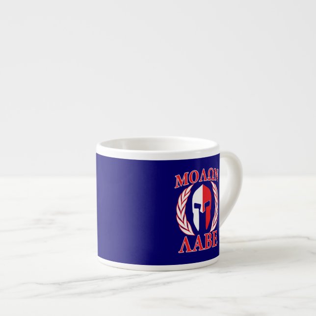 Molon Labe Spartan Armour Laurels Tri Colour Espresso Cup (Front Right)