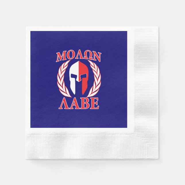 Molon Labe Spartan Armour Laurels Tri Colour Napkin (Front)