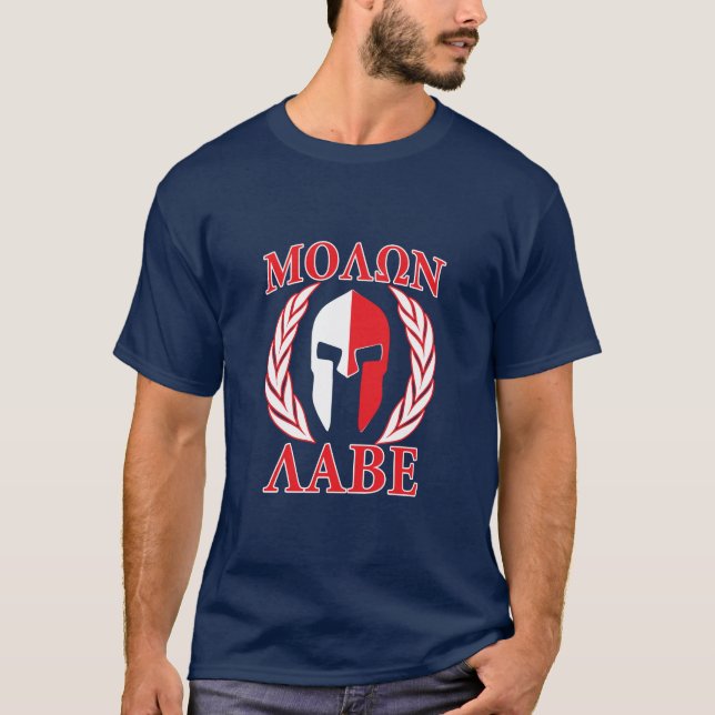 Molon Labe Spartan Armour Laurels Tri Colour T-Shirt (Front)