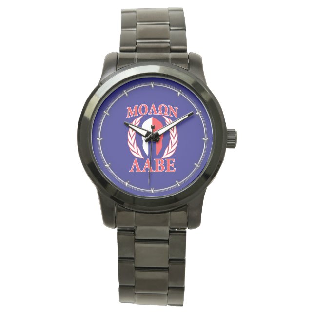 Molon Labe Spartan Armour Laurels Tri Colour Watch (Front)