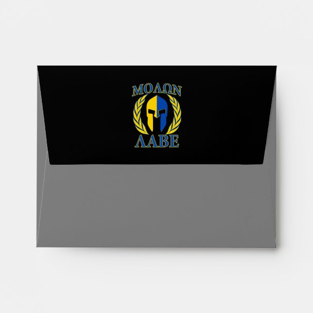 Molon Labe Spartan Armour Laurels Yellow Blue Envelopes (Back (Top Flap))