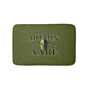 Molon Labe Spartan Helmet 5 stars Bath Mat