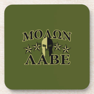 Molon Labe Spartan Helmet 5 stars Coaster