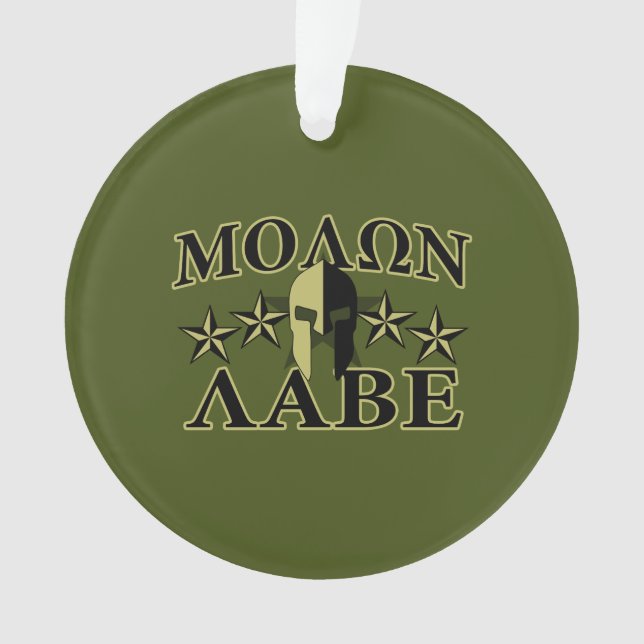 Molon Labe Spartan Helmet 5 stars Ornament (Front)