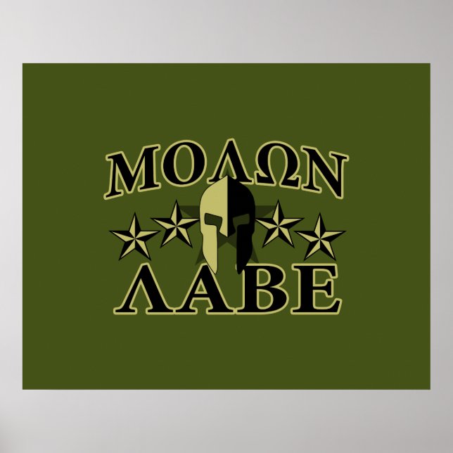 Molon Labe Spartan Helmet 5 stars Poster (Front)