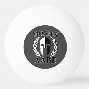 Molon Labe Spartan Helmet Laurels Black Ping Pong Ball