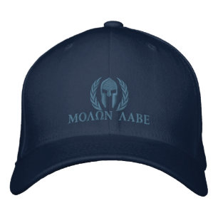 Molon Labe Spartan Helmet Laurels Embroidery Embroidered Hat