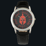 Molon Labe Spartan Helmet Red Men's Watch<br><div class="desc">Molon Labe Spartan Helmet Red Men's Watch</div>