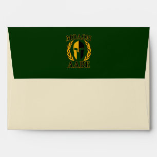 Molon Labe Spartan Laurels Forest Green Decor Envelope