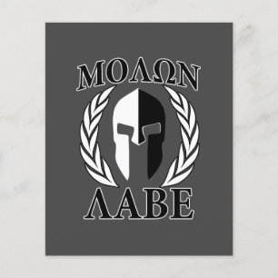 Molon Labe Spartan Mask Armour Laurels Monochrome Flyer