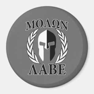 Molon Labe Spartan Mask Armour Laurels Monochrome Magnet