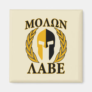 Molon Labe Spartan Mask Laurels Beige Decor Magnet