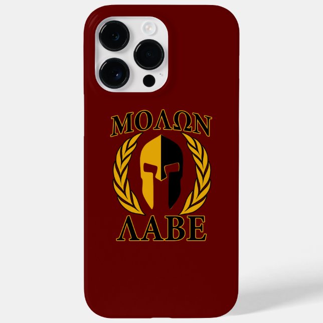 Molon Labe Spartan Mask Laurels Burgundy Decor Case-Mate iPhone Case (Back)