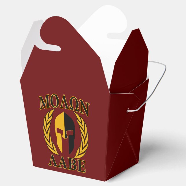Molon Labe Spartan Mask Laurels Burgundy Decor Favour Box (Opened)
