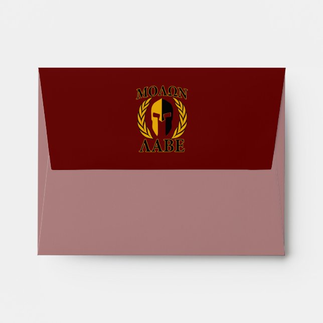 Molon Labe Spartan Mask Laurels Burgundy Envelope (Back (Top Flap))