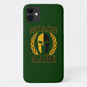 Molon Labe Spartan Mask Laurels Gold iPhone 11 Case