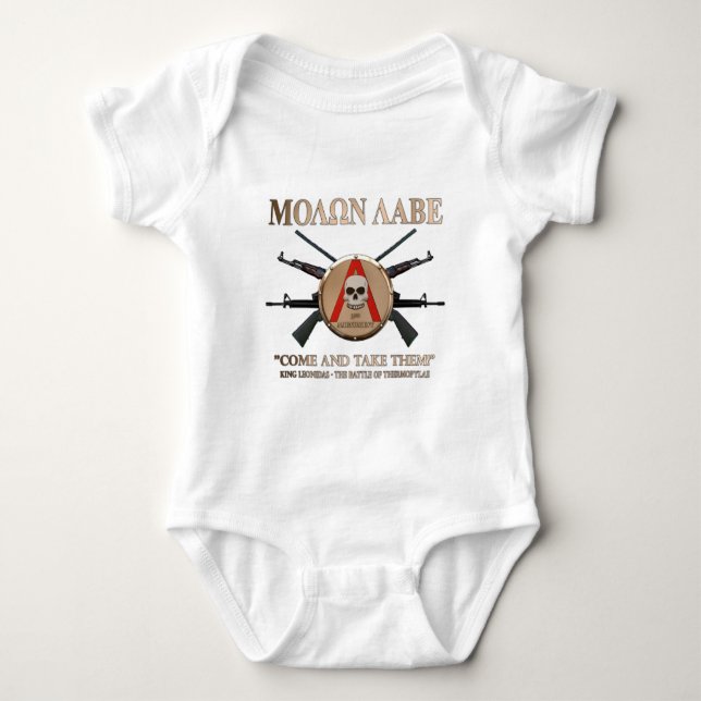 Molon Labe - Spartan Shield Baby Bodysuit (Front)
