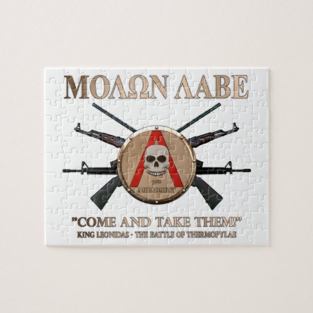 Molon Labe - Spartan Shield Jigsaw Puzzle (Horizontal)