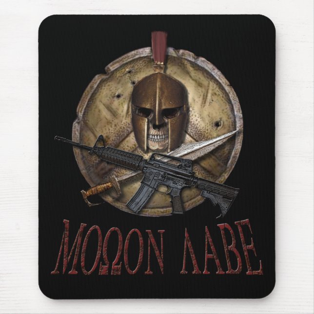 Molon Labe Spartan Skull w/ M-4 Mousepad (Front)