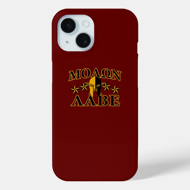 Molon Labe Spartan Warrior 5 stars Burgundy Case-Mate iPhone Case (Back)