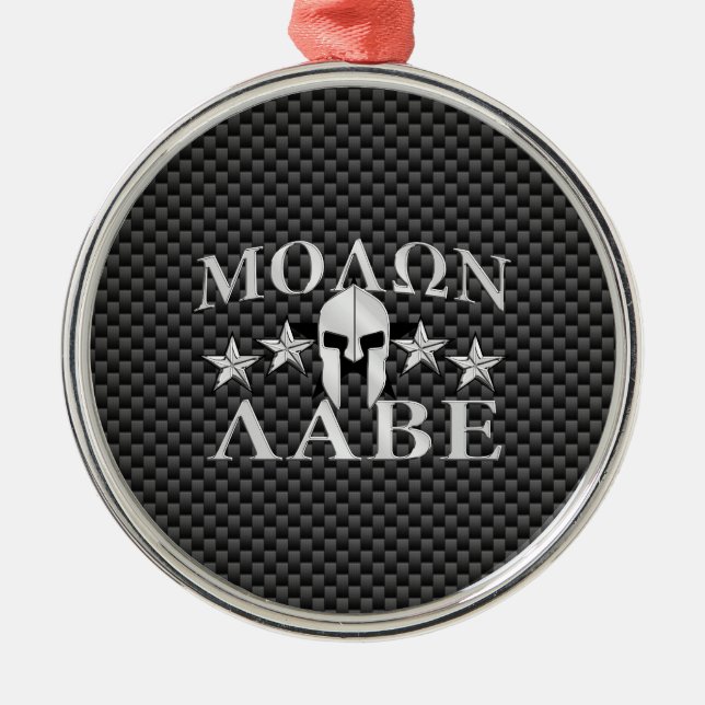 Molon Labe Spartan Warrior 5 stars Carbon Metal Tree Decoration (Front)