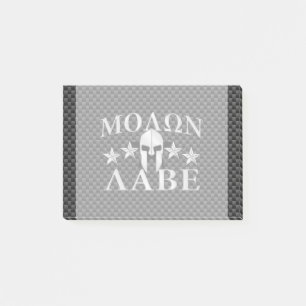 Molon Labe Spartan Warrior 5 stars Carbon Post-it Notes