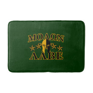 Molon Labe Spartan Warrior 5 stars green Bath Mat