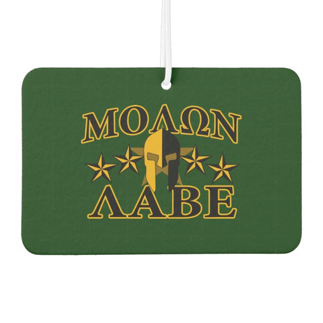 Molon Labe Spartan Warrior 5 stars green Car Air Freshener (Front)