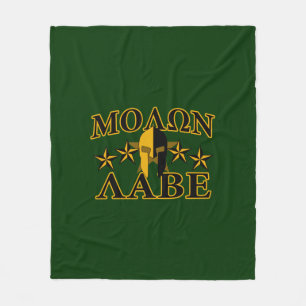Molon Labe Spartan Warrior 5 stars green Fleece Blanket