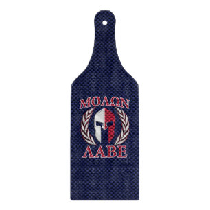 Molon Labe Spartan Warrior Blue Carbon Fibre Print Cutting Board