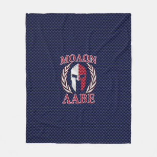 Molon Labe Spartan Warrior Carbon Fibre Chrome Fleece Blanket