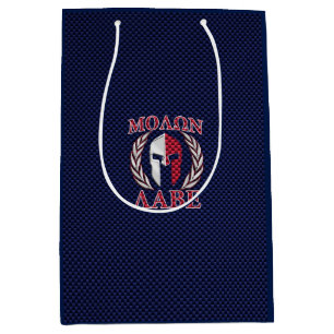 Molon Labe Spartan Warrior Carbon Fibre Chrome Medium Gift Bag