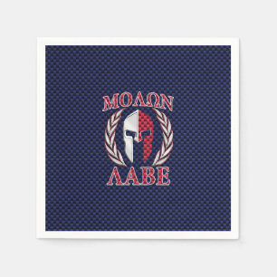 Molon Labe Spartan Warrior Carbon Fibre Chrome Napkin