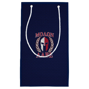Molon Labe Spartan Warrior Carbon Fibre Chrome Small Gift Bag