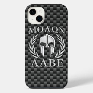 Molon Labe Spartan Warrior Carbon Fibre Print on a iPhone 14 Plus Case