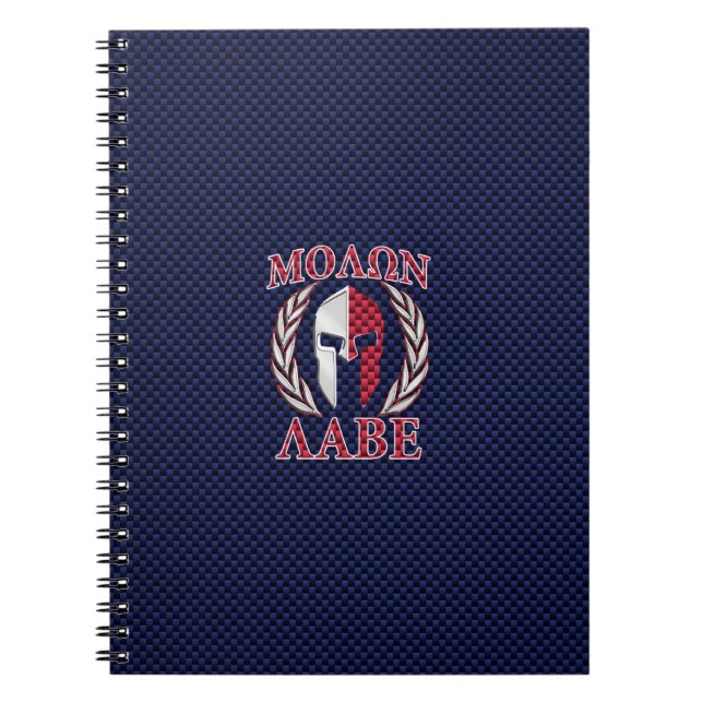 Molon Labe Spartan Warrior Carbon Fibre Style Notebook (Front)