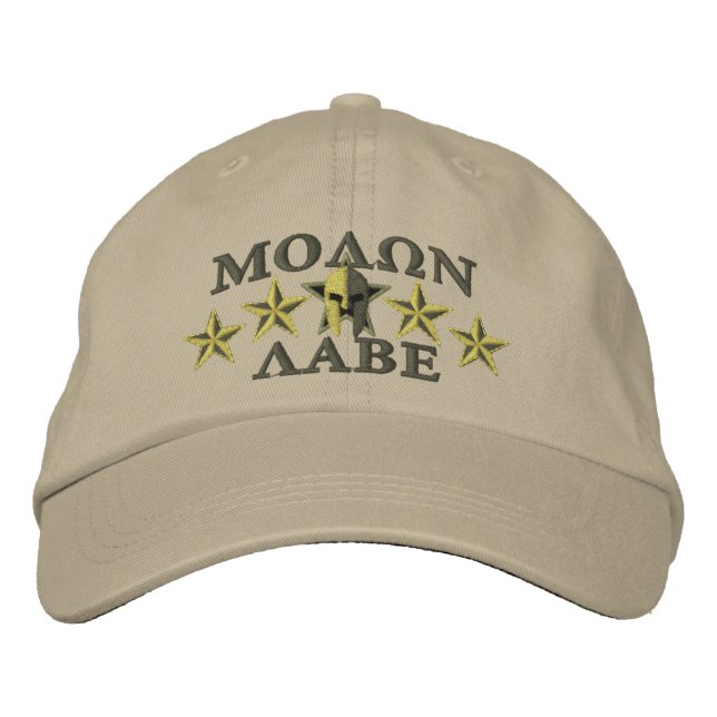 Molon Labe Spartan Warrior Five Stars Embroidered Hat (Front)