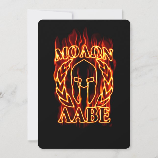 Molon Labe Spartan Warrior in Flames (Front)