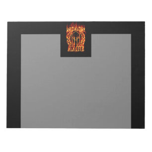 Molon Labe Spartan Warrior in Flames Notepad