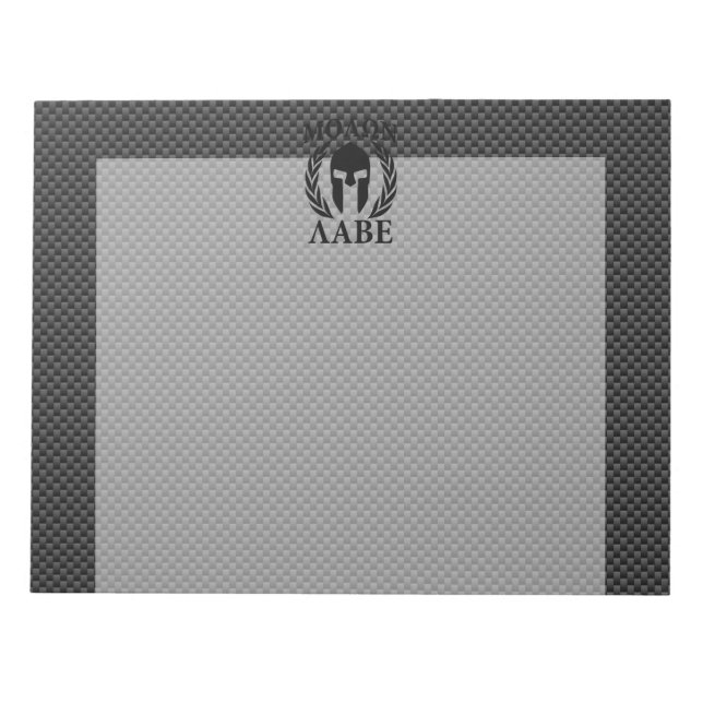 Molon Labe Spartan Warrior Laurels Carbon Decor Notepad (Front)