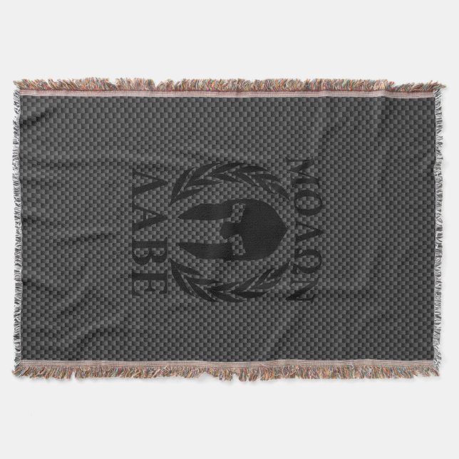 Molon Labe Spartan Warrior Laurels Carbon Decor Throw Blanket (Front)